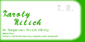 karoly milich business card